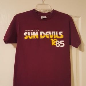 ASU Arizona State Sun Devils maroon shirt